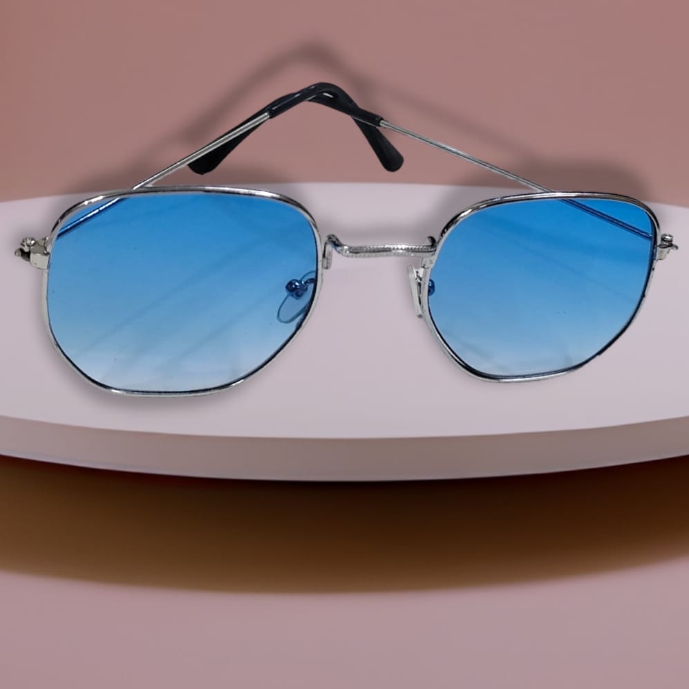 Sunglasses for Women Men  Metal Mirror Frame sky Blue 